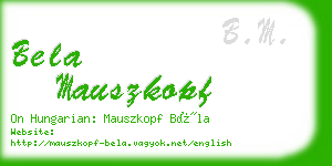 bela mauszkopf business card